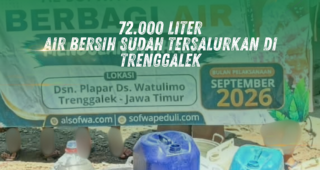 72.000 Liter Air Bersih Sudah Tersalurkan Di Trenggalek, Jawa Timur