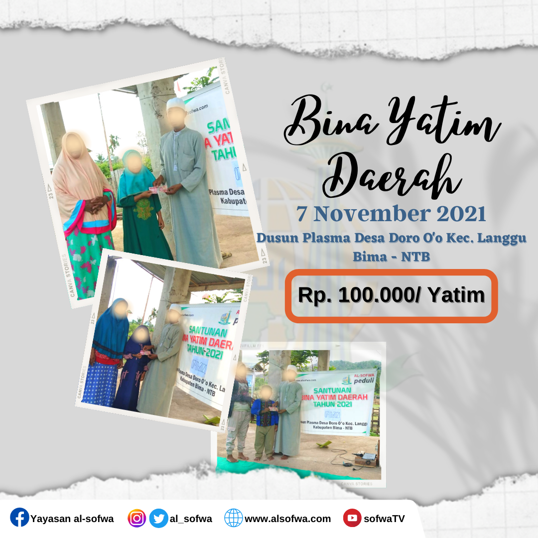 Read more about the article Penyaluran Donasi Bina Yatim Daerah Periode Oktober 2021 Bima, NTB