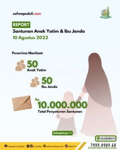 Read more about the article Santunan Anak Yatim & Ibu Janda Bulan Agustus 2022