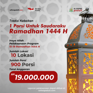 Read more about the article Jadwal Pelaksanaan Program 1 Porsi Untuk Saudaraku 15-19 Ramadhan 1444 H