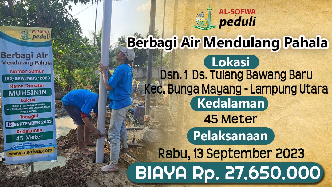 Read more about the article Berbagi Air Mendulang Pahala (Dusun 1, Ds Tulang Bawang Baru – Bunga Mayang Lampung Utara Prov. Lampung)