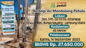 Read more about the article Berbagi Air Mendulang Pahala (Dusun 3, Desa Kotanapal, Kec. Bunga Mayang, Kab. Lampung Barat-Lampung)