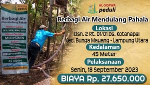 Read more about the article Berbagi Air Mendulang Pahala (Dusun 2 Rt. 01/01, Ds Kotanapal – Bunga Mayang Lampung Utara Prov. Lampung)
