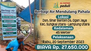 Read more about the article Berbagi Air Mendulang Pahala (Dusun Sinar Banten, Ds Ogan Jaya – Sungkai Utara Lampung Utara Prov. Lampung)