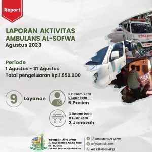 Read more about the article Laporan Aktivitas Ambulans Al-Sofwa Agustus 2023